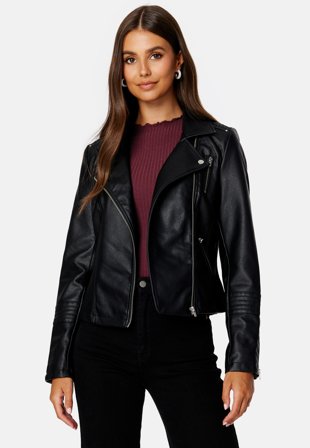 ONLY Gemma Faux Leather Biker Black Klær