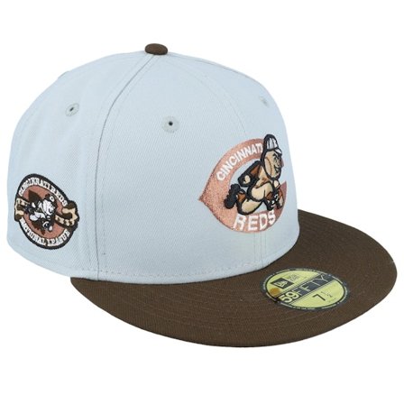 New Era - MLB Grå fitted Caps - Cincinnati Reds 59FIFTY Nl Snow Grey/Brown Fitted @ Hatstore