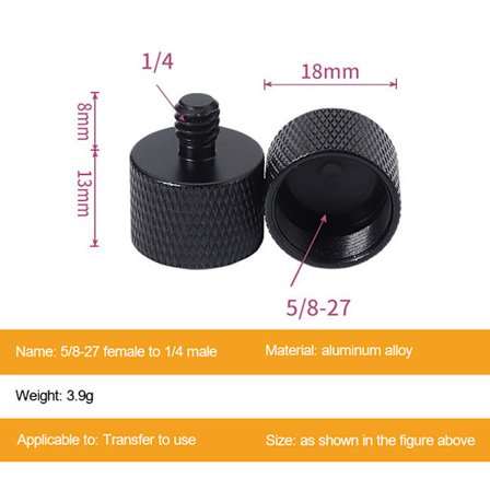 Metallmikrofonstativadapters 5/8 till 1/4 mikrofonkonvertering