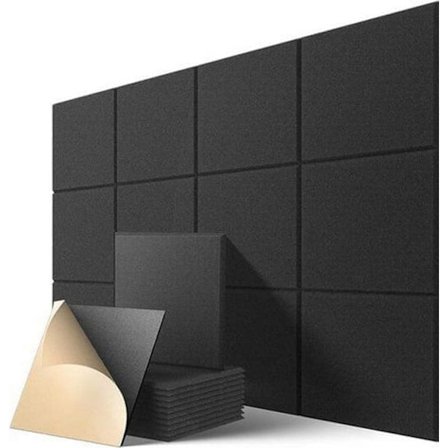 12 Akustikpaneler – Selvklæbende lydabsorberende paneler 30×30cm, Høj densitet effektiv lydisolering_TF_TF