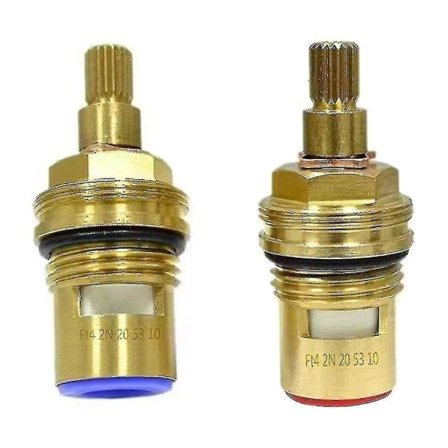 2 stk. keramiske ventilindsatser til udskiftning af vandhaner - 1/2" messing - kvart omdrejning