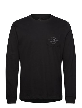 Ls Pocket Logo Tee Black Lee Jeans