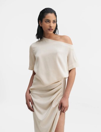 Ahlvar Gallery Chima Silk Blouse - Beige - XL