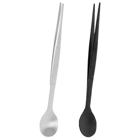 Kokki Pinsetit Maistelulusikka ja pihdit Kotikokeille Kylmän Ruoan Annosteluun Musta 2kpl-Perfet