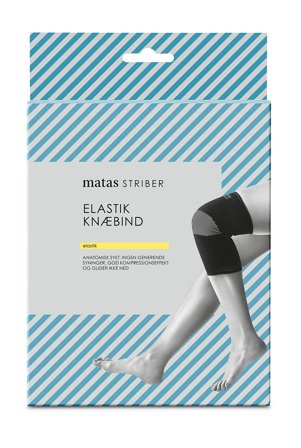 Matas Striber Elastik Knæbind Sort S, Medicin & Pleje, Støttebind, Knæstøtte