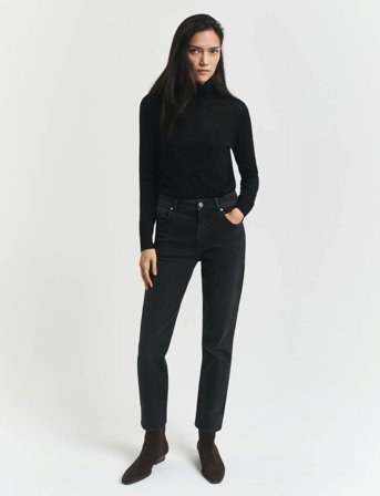 GANT Cropped Slim Stretch Jeans - Black - 31