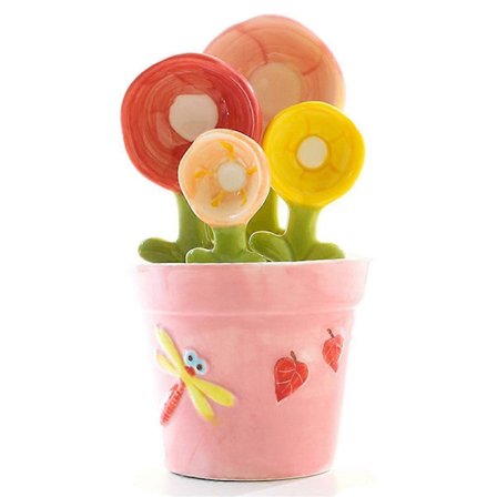 Keramisk måleske til bagning, mad, hjem, køkken, salt, sukker, ske med base, sødt køkkentilbehør, pink