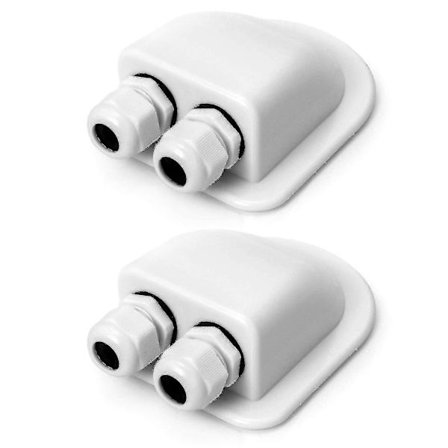 2 stk. Taggennemføring Ip68 Vandtæt Solcellekabelkirtel Vejrbestandig Dobbelt Kabelindgangsboks, Campingvogn Og Båd Abs Kabelgennemføring, Hvid -Sy