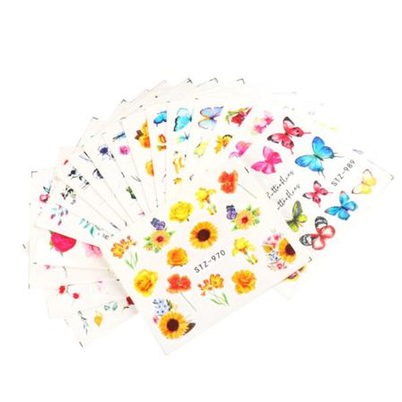 18 Delar Klistermärke Blandade Självhäftande Blommande Diy-folier