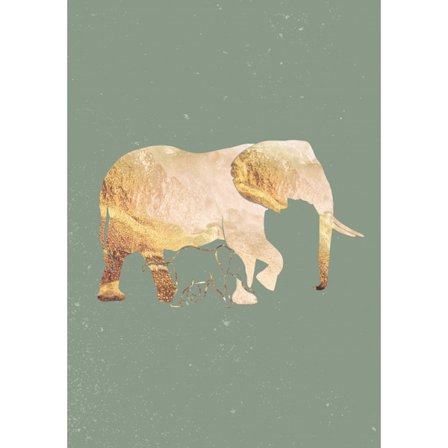 Sage Green Gold Elephants 2