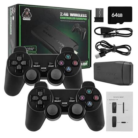 2024 Ny Retro Spelkonsol 20,000+ Spel 4K HDMI Inkluderar 2 Trådlösa Kontroller Black 128GB
