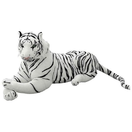 Myk Tiger Plysj Komfortabelt Kosedyr Gul Stor Tiger Pyntepute Leke Hjemmeinnredning Hvit 45cm