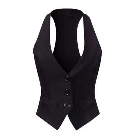 Kvinners elegante, uformelle, allsidige racerback-vest, smokingjakke, vest L