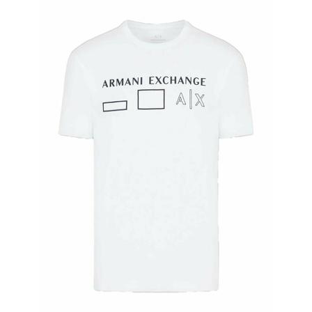 Armani Exchange - T-shirts - Vit - Herr - Storlek: L, Herr, Storlek: L