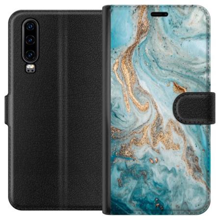 Huawei P30 Tegnebogsetui Magisk Marmor