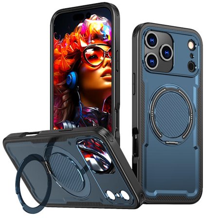 Dolt Roterande och Vikbart Fäste Telefonfodral för iP 17-serien, Stöttåligt Skyddsfodral med Magnetisk Funktion