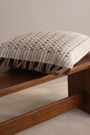 Jotex - 50x50 Cm Putetrekk Naturlig/svart - JONI - Kjøp Pynteputer & trekk hos Jotex