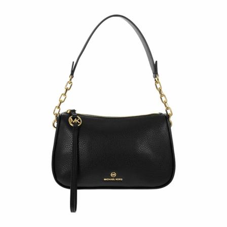 Michael Kors, Leather pochette bag with handle Czarny, Kobieta, Rozmiar: ONE Size
