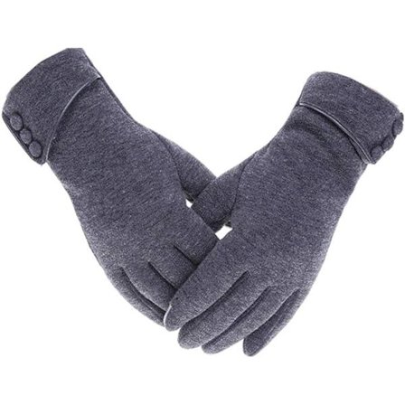 Grå Woogwin Dame Vinter Varme Handsker Touch Screen Telefon Vindtæt Foret Tyk Handske