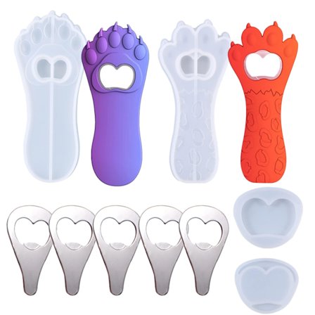 7 st korköppnare gjutformar i harts, smycken epoxiharts silikonformar, 2 st flasköppnare i harts med 5 st tillbehör