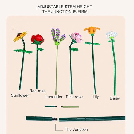 Blombukett set mini konstgjorda blommor byggklossar för presenter DIY KLB