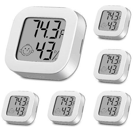 6 stk. Luftfugtighedsmåler Luftfugtighedssensor Indendørs Termometer Høj Præcision Temperatur Og Luftfugtighed
