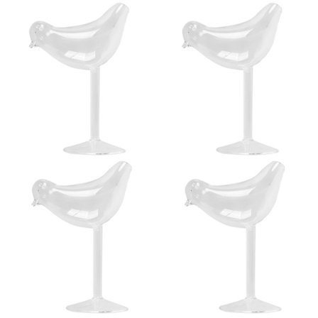 4 st 150 ml Kreativa Fågelformade Cocktailglas Personliga Molekylära Rökt Glasfläktar