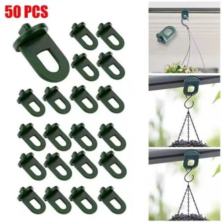 Pakke med 50x drivhusklips - Drivhusklips - Enkel installasjon Små drivhus Svart plastklips Fast spenne for blomsterpotte 50PCS