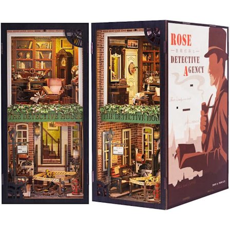 DIY Bog Kit Dukkehus Miniature 3D Puslespil Træ Bog Kunst Bogstøtter med LED Lys og Stik-i Du