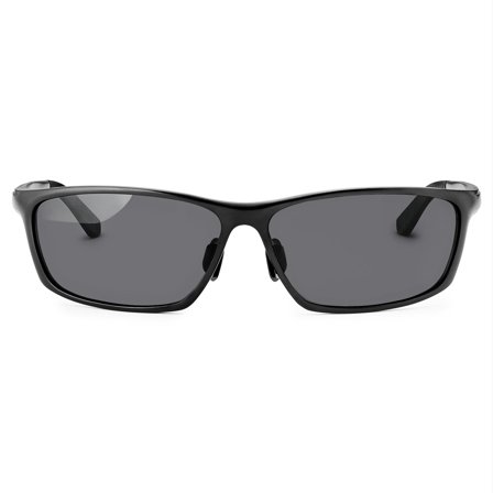 Gafas de sol polarizadas de aluminio negras para hombres - Gafas de sol deportivas