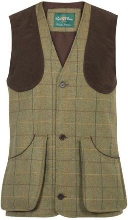 Alan Paine M's Rutland Tweed Shooting Waistcoat Dark Moss - Jaktvästar