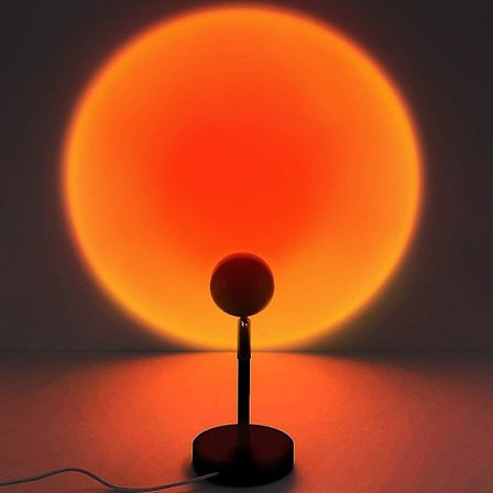 Auringonlaskun projektiolampun, auringonlaskun lampun projektio, auringonlaskun valo, romanttinen visuaalinen tunnelmavalaistus, 180 asteen 