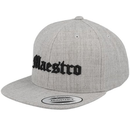 Kiddo Cap - Grå snapback Keps - Kids Maestro Old English 3d Heather Grey Snapback @ Hatstore