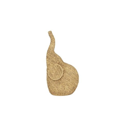 Dekorativ elefantstatue, naturlig polyresin, 12,5x10x24 cm