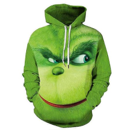 Unisex Børn The Grinch Hættetrøje Trykt Pullover Lomme Sweatshirt 9-10 År