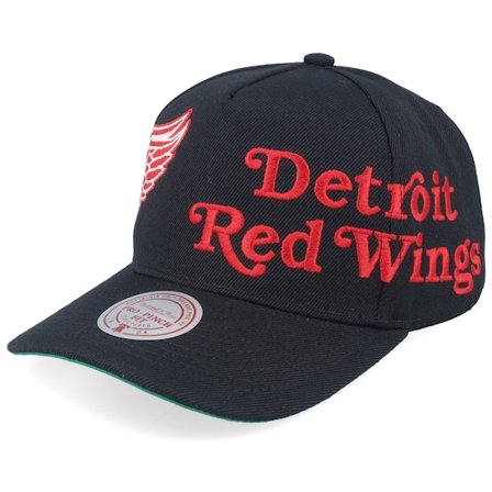 Mitchell & Ness - NHL Svart adjustable Caps - Detroit Red Wings Busted Pro Black A-Frame Adjustable @ Hatstore