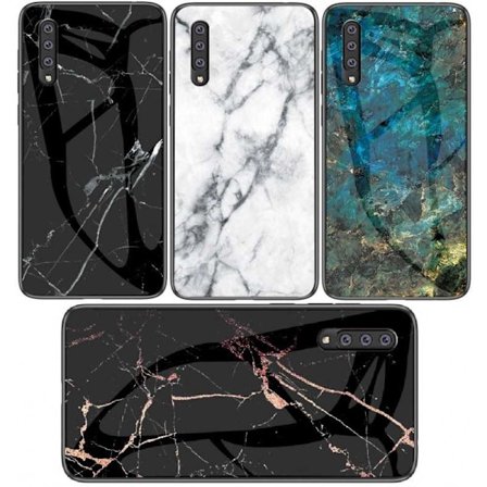 Samsung A7 2018 Marble Shell 9H hærdet glas bagside glas bagside V2