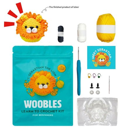 Woobles Virkkaa Opi Virkkaamaan -aloituspakkaus, Virkattu Täytetty Eläin DIY Virkkauspakkaus Aloittelijoille [DB]