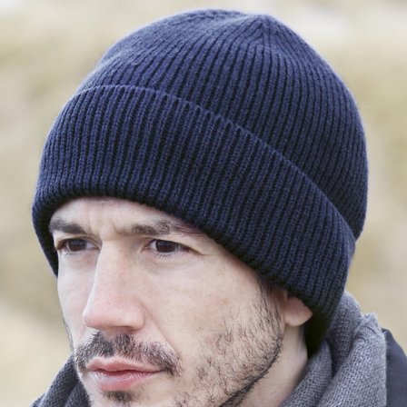 Felic Marineblaues Montagna Beanie für Männer - Beanie Mützen