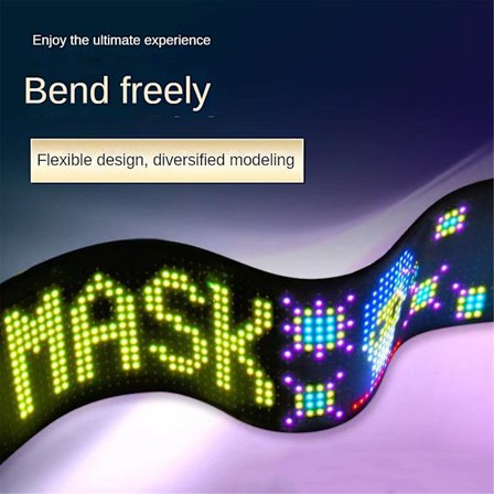 Led Pixel Panel, USB 5V Fleksibel Led Modul Rgb Rullende Tekst Animasjonsdisplay, Bluetooth App, 9,2*37,2cm([HK])