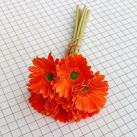 Kunstige Margueritter Kunstige Blomster Gerbera Margueritter Kunstige Blomster Til Bryllup Brudepige Fest Dekoration (orange, 18 stk)