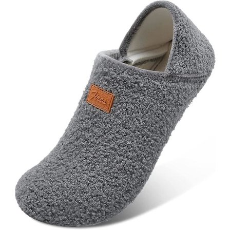 Dam- och herrtofflor med gummisula, mjuka och lätta hussko, strumpor runt huset, halkfria inomhus/utomhus