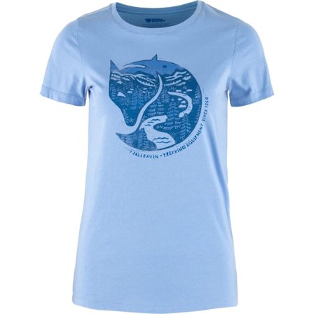 Fjällräven Women's Arctic Fox T-Shirt Top in Ultramarine | Size: XL, Organic Cotton