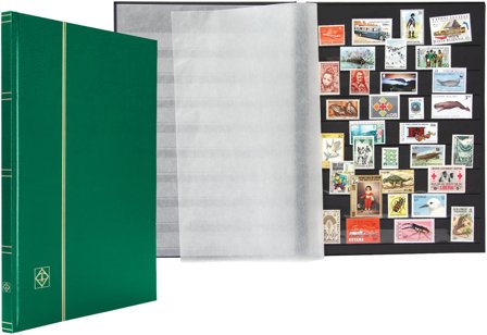 BASIC indstiksbog - A4 - 16 sorte sider - Grøn - Leuchtturm