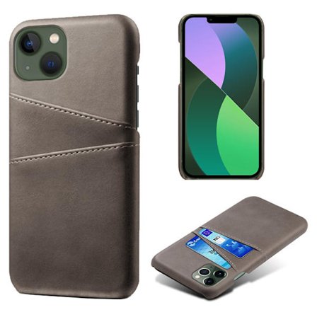 Läderskal Med Kortfack iPhone 14 Plus Grå