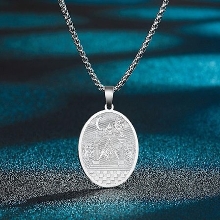 Helgen St. Georg anhengs halskjede for menn og kvinner, kriger St. Georg og dragen totem medaljong sjarm halskjede amulett smykker - WELLNGS