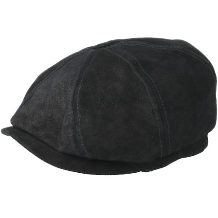Stetson - Schwarz flatcap Cap - Hatteras Pigskin Black Flat Cap @ Hatstore