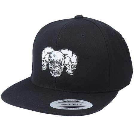 Iconic - Černá snapback Kšiltovka - Three Skulls Black Snapback @ Hatstore