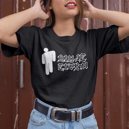 Billie Eilish t-shirt - Svart med man text logo