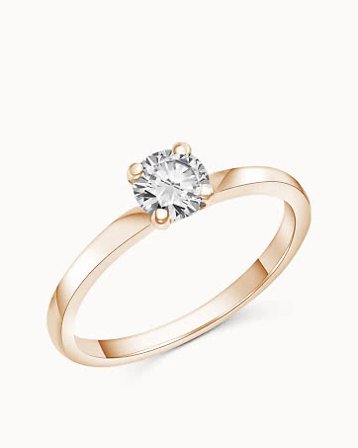 Diamantring Estelle 18K Rose Gull Naturlig Diamant 0.30 Carat - Forlovelsesringer & Gifteringer hos Vanbruun